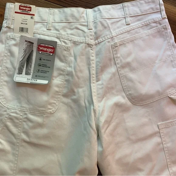 NWT WRANGLER Workwear Painters Pant Men's 34 x 34 White 112320238 Utility - Picture 10 of 11